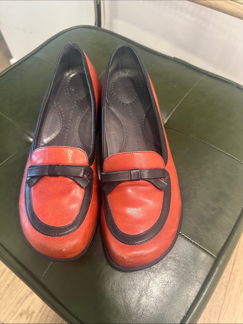 Dansko Women's Orange Loafer Flats with Black Trim